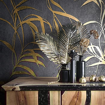 Galerie Wallcoverings Product Code 34289 - Urban Textures Wallpaper Collection - Black  Gold Colours -  
