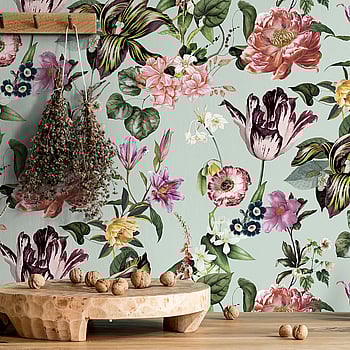 Galerie Wallcoverings Product Code 47459 - Flora Wallpaper Collection - Green, Rose Colours -  