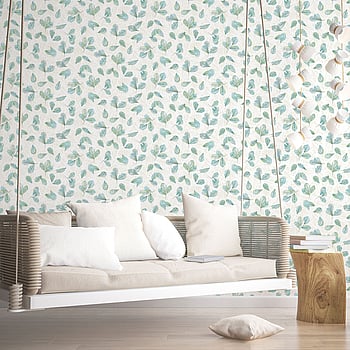 Galerie Wallcoverings Product Code 7303 - Evergreen Wallpaper Collection - Aqua Mica Colours -  