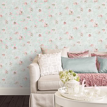 Galerie Wallcoverings Product Code AB42417 - Abby Rose 4 Wallpaper Collection - Teal Pink Colours -  