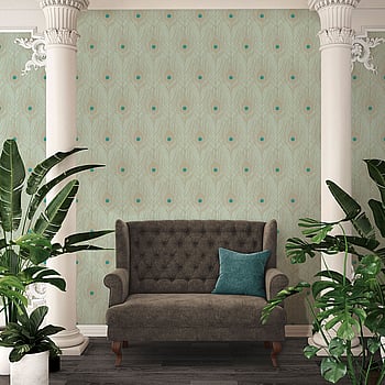 Galerie Wallcoverings Product Code AC60005 - Absolutely Chic Wallpaper Collection - Blue Green Metallic Colours -  