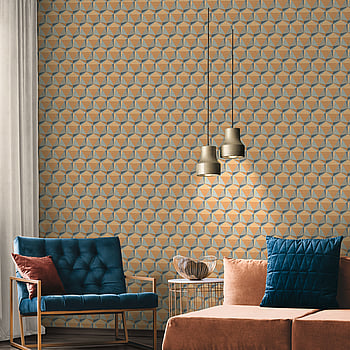 Galerie Wallcoverings Product Code FS72045 - Fusion Wallpaper Collection - Blue Orange Colours -  