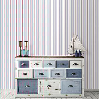Galerie Wallcoverings Product Code G23065 - Deauville 2 Wallpaper Collection - Sky Blue Red White Colours -  