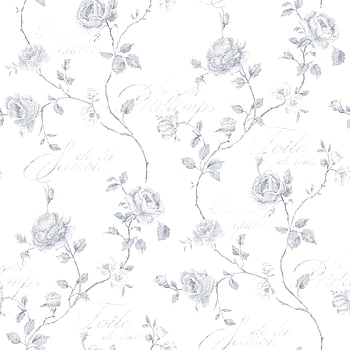 Galerie Wallcoverings Product Code G45328 - Vintage Roses Wallpaper Collection - Grey Colours -  