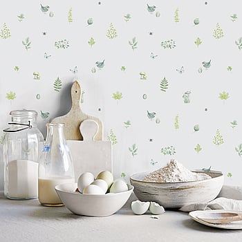 Galerie Wallcoverings Product Code G45443 - Just Kitchens Wallpaper Collection - Green White Colours -  