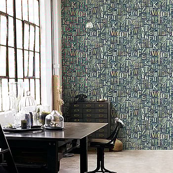 Galerie Wallcoverings Product Code G56204 - Steampunk Wallpaper Collection - Green Colours -  