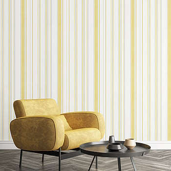 Galerie Wallcoverings Product Code G68059 - Smart Stripes 3 Wallpaper Collection - Yellow, Greys Colours -  