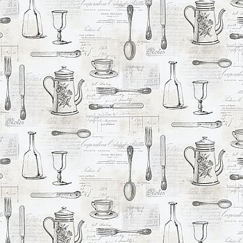 Galerie Wallcoverings Product Code KE29939 - Kitchen Style 3 Wallpaper Collection - Black White Colours -  