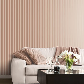Galerie Wallcoverings Product Code ST36904 - Simply Stripes 3 Wallpaper Collection - Rose Gold Metallic Colours -  