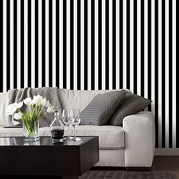 Galerie Wallcoverings Product Code SY33918 - Simply Stripes 3 Wallpaper Collection - Pearl Black Colours -  